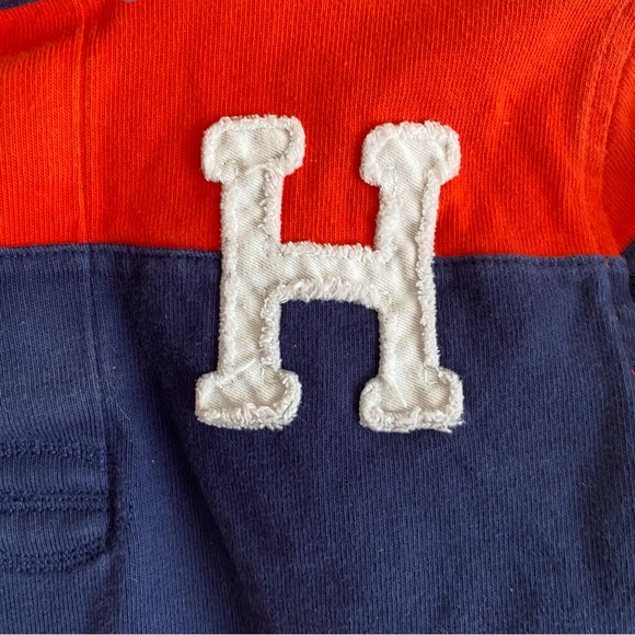 Tommy Hilfiger Long Sleeve Polo Shirt Boys Medium Red Blue Logo Preppy Retro - Picture 6 of 12